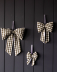 Olive Green Gingham Bow