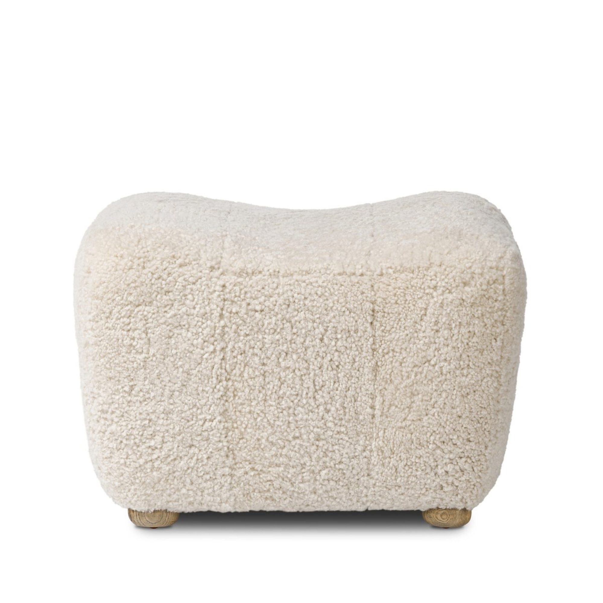 Oslo Ottoman | Beige Shearling