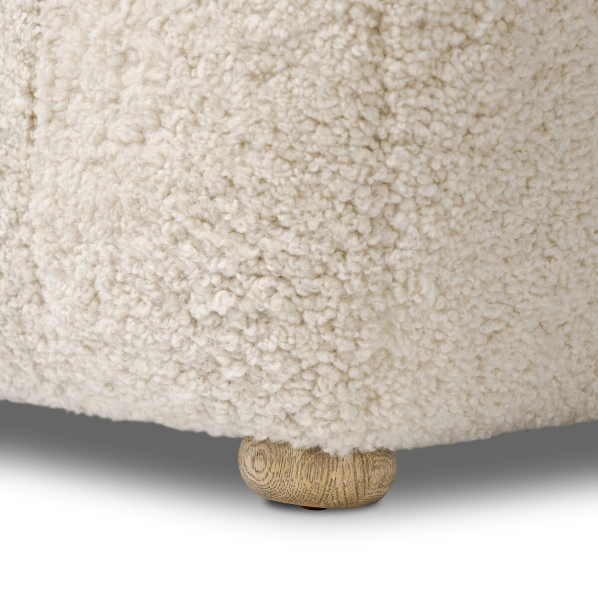 Oslo Ottoman | Beige Shearling