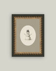 Oval Matte Snowman Vintage Print