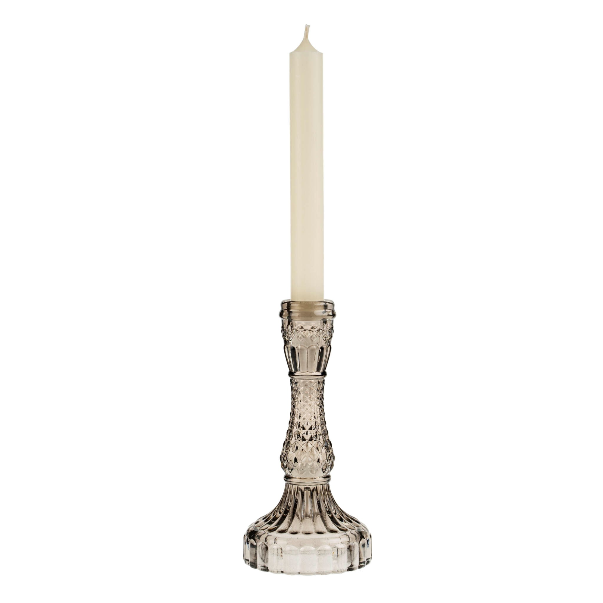 Palazzo Glass Candlestick - Grey