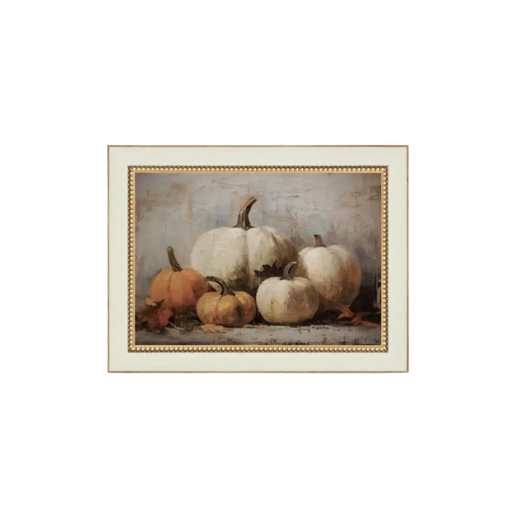 Vintage Pumpkins Framed Antique Art