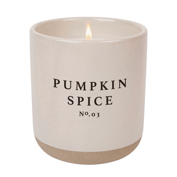 Pumpkin Spice Stoneware Candle - Cream