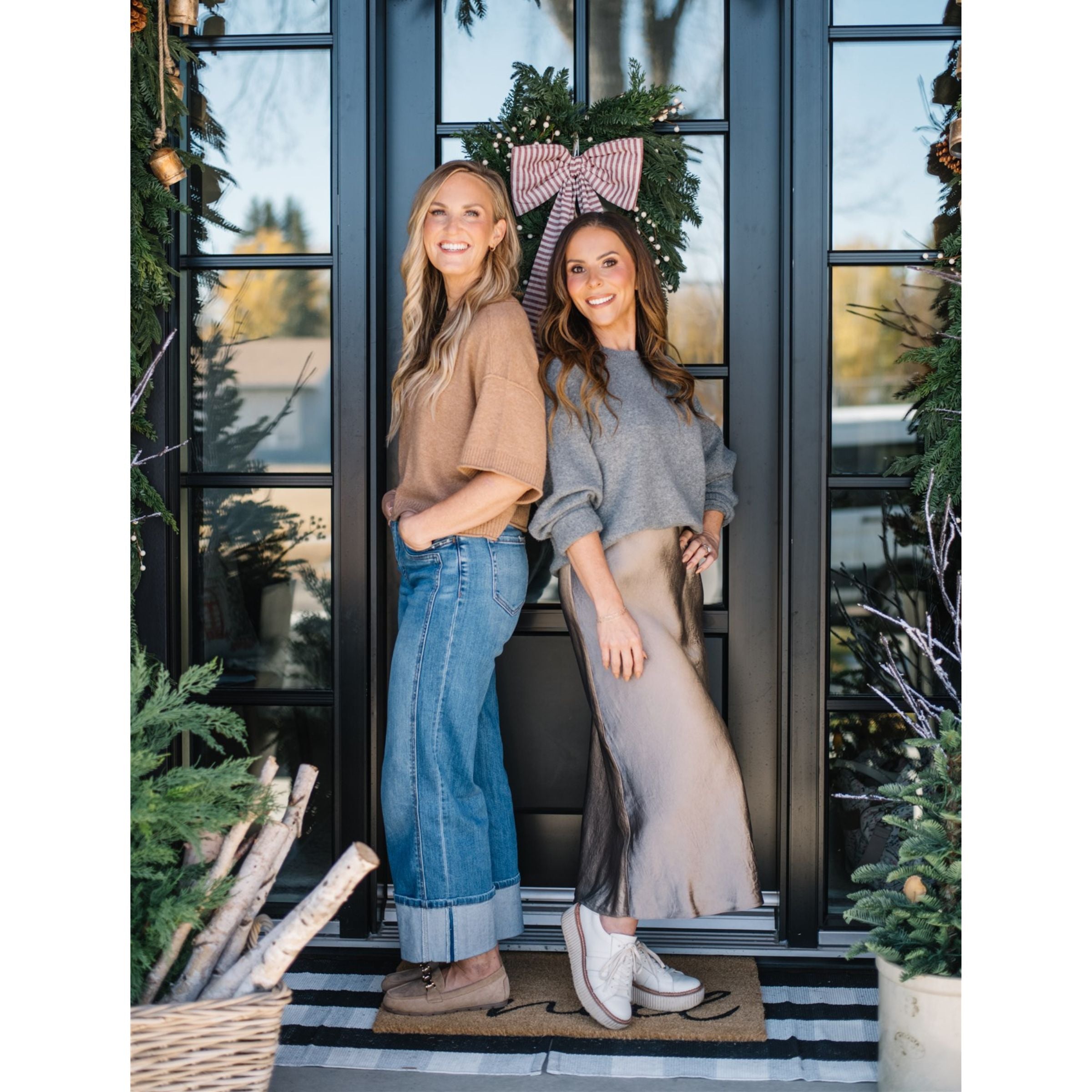 Striped Cranberry Bow