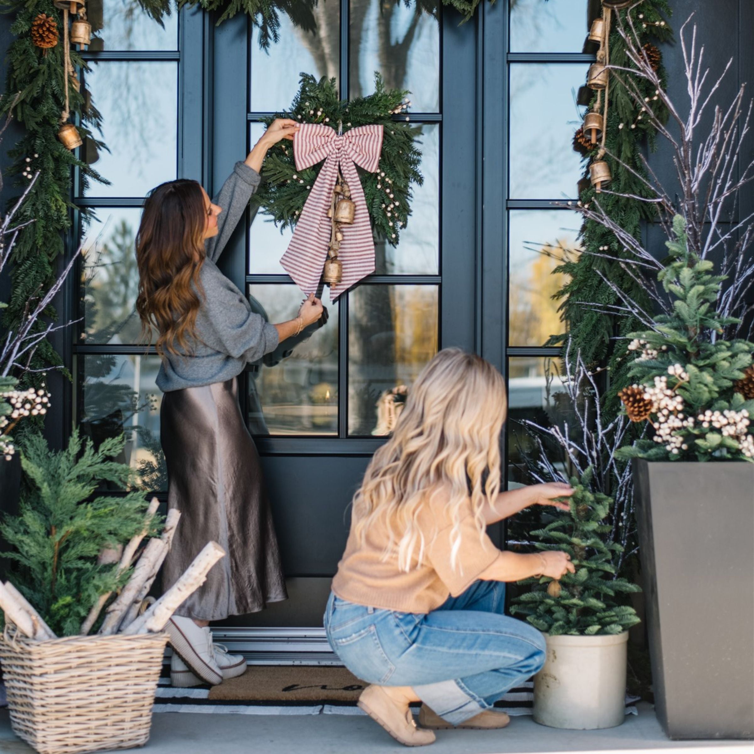 Striped Cranberry Bow