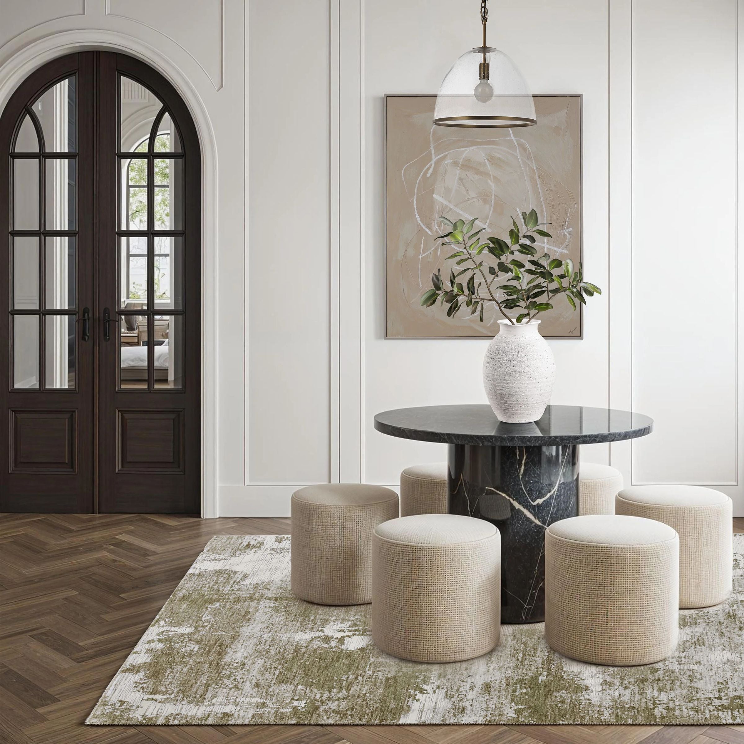 Blake Rug | Olive/Cream