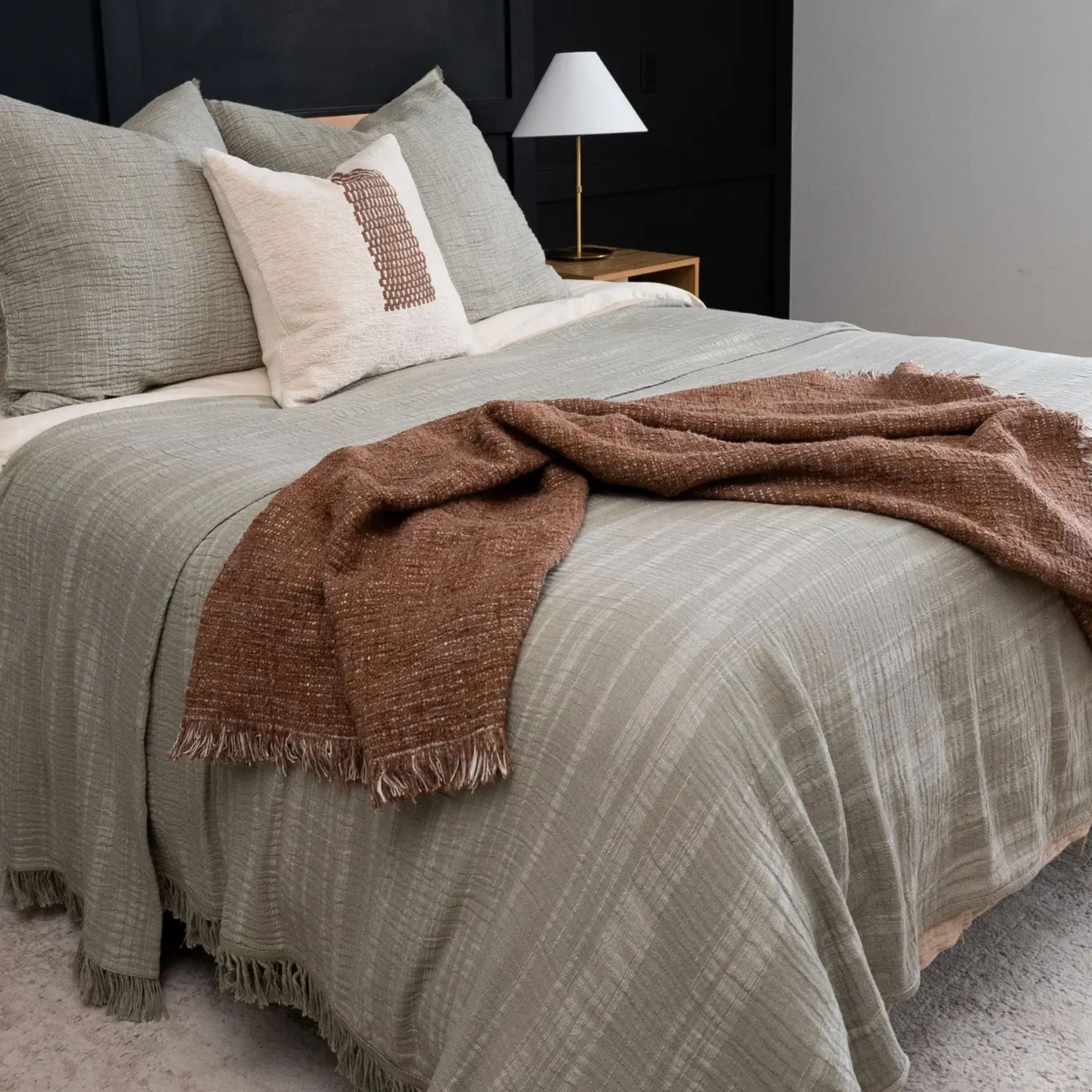 Reversible Chestnut Harmony Throw Blanket