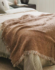 Reversible Chestnut Harmony Throw Blanket
