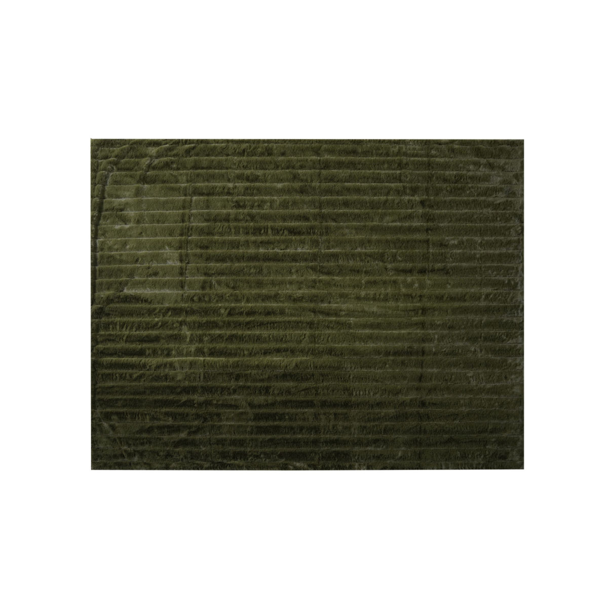 Ribbed Faux Fur + Velvet Throw | Green