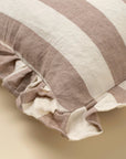 Ruffle Thick Stripe Pillow | Fawn