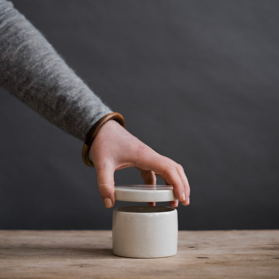 Serena Salt + Sugar Pot - White