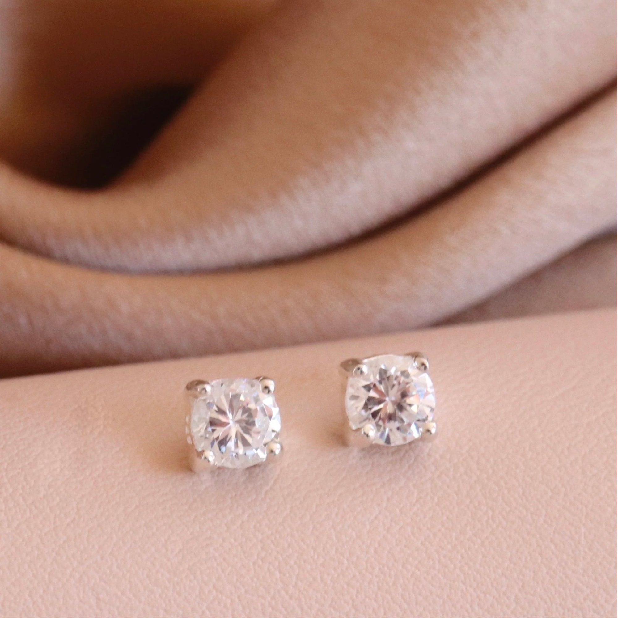 Love Solitaire Studs - Silver