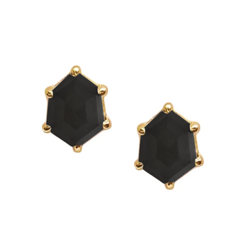 Mini Honour Stud Earrings - Black Onyx + Gold