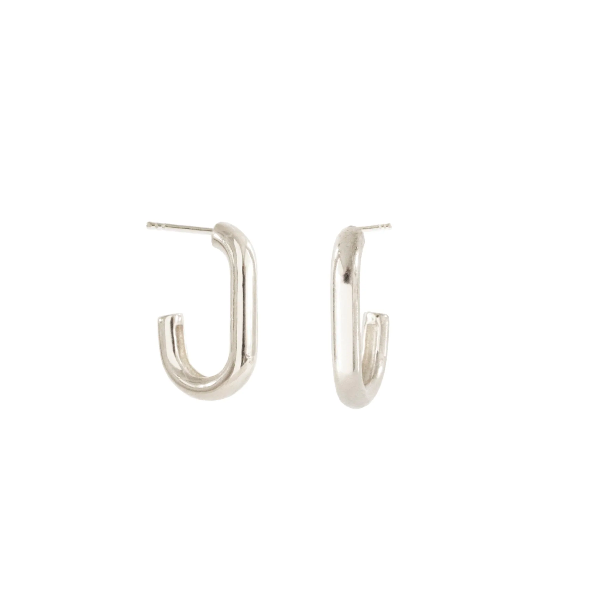 Poise Oval Hoops - Silver
