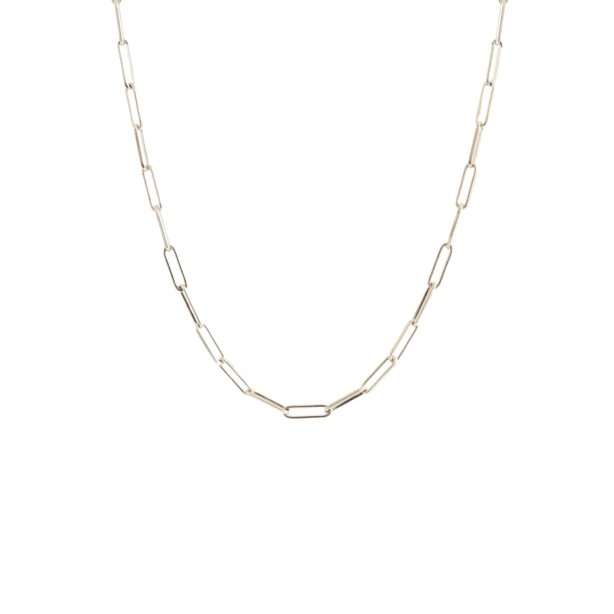 Poise Short Oval Link Necklace - Silver