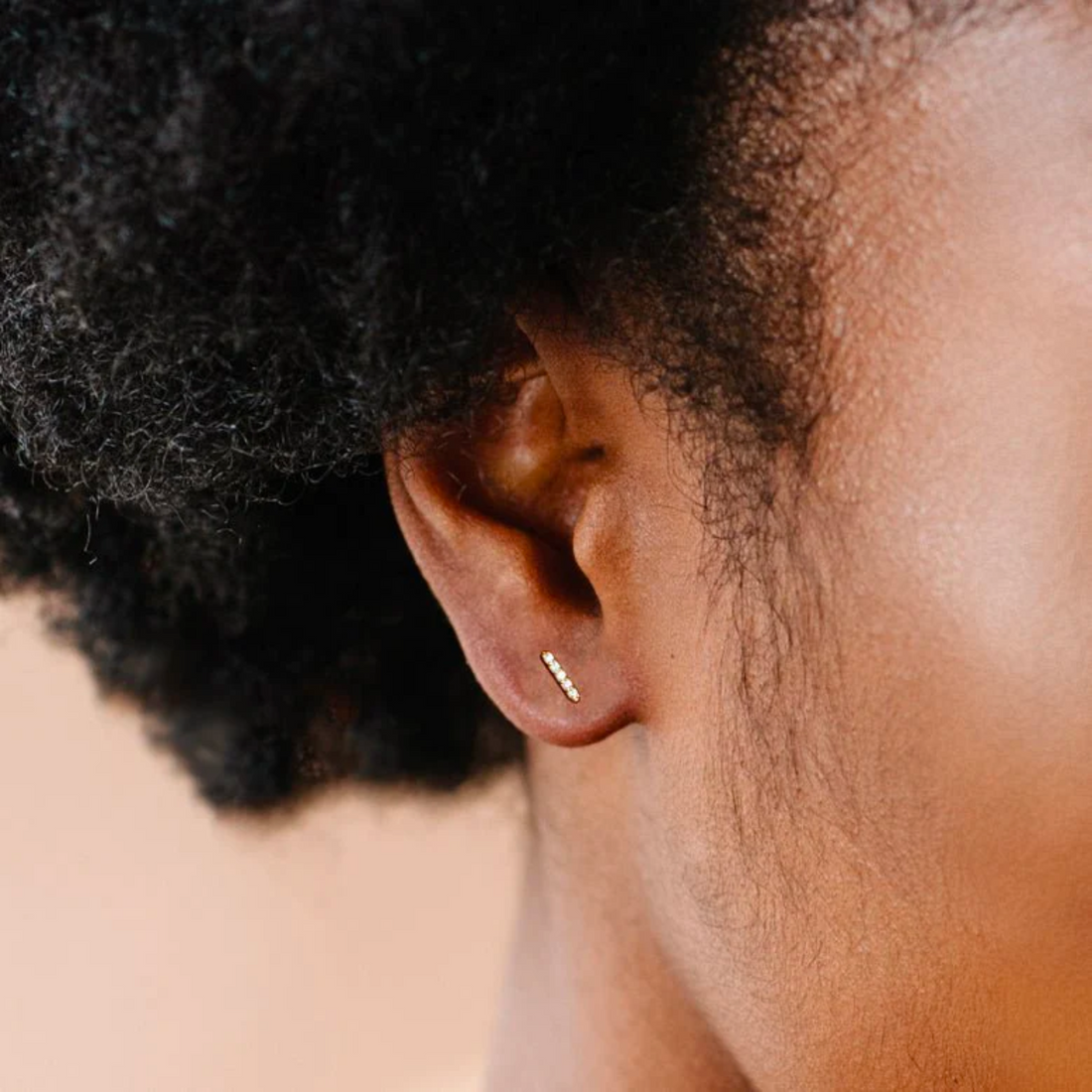 Tiny Love Bar Studs - Gold