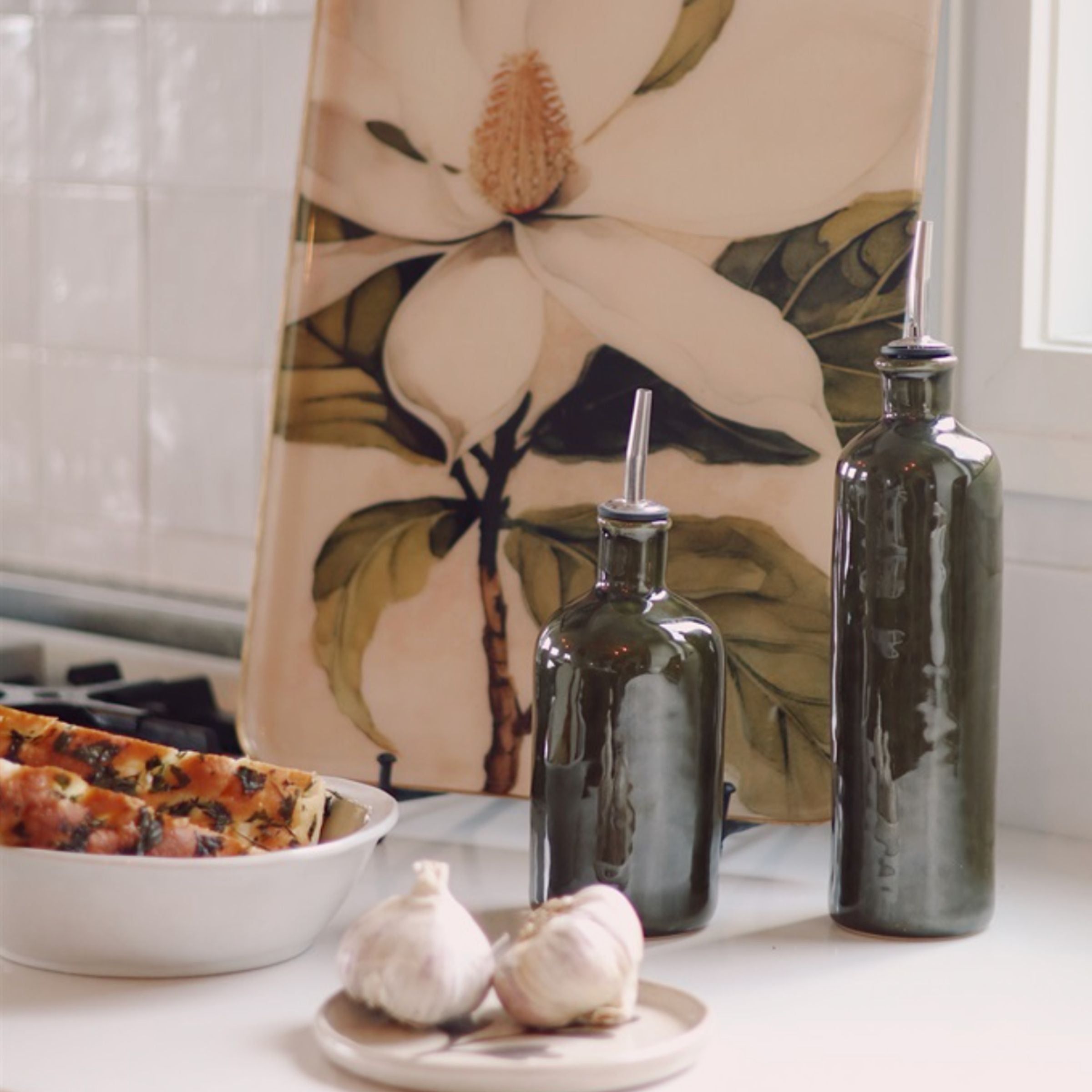 Stoneware Oil + Vinegar Cruet