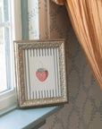 Strawberries On Stripes Framed Antique Art