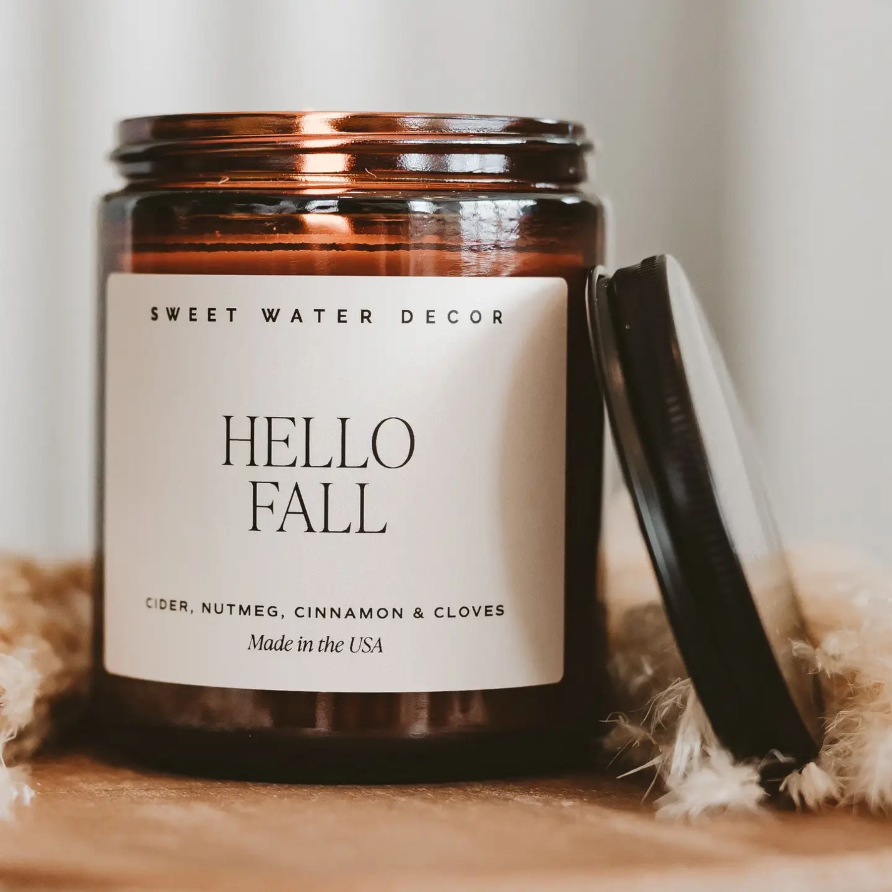 Hello Fall Amber Jar Candle