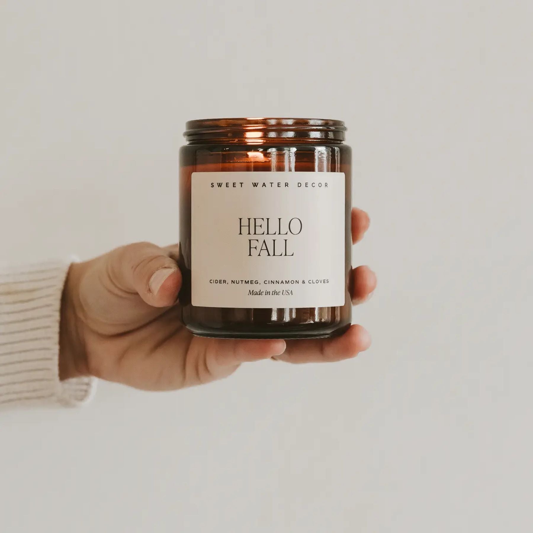 Hello Fall Amber Jar Candle