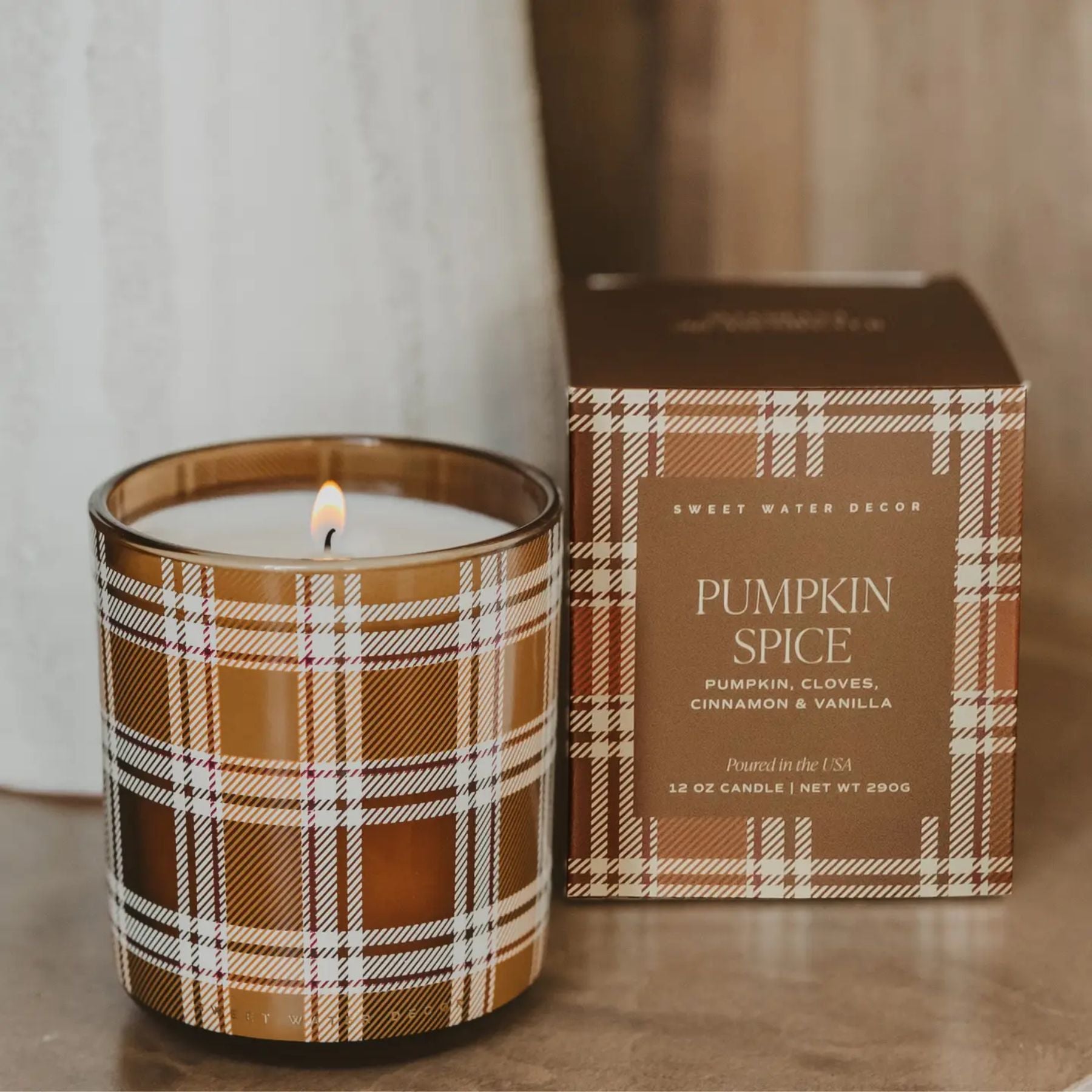 Pumpkin Spice Plaid Boxed Candle