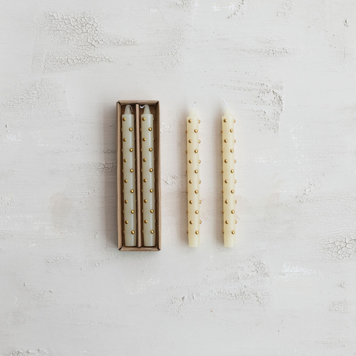 Tapered Candle | Gold Dot