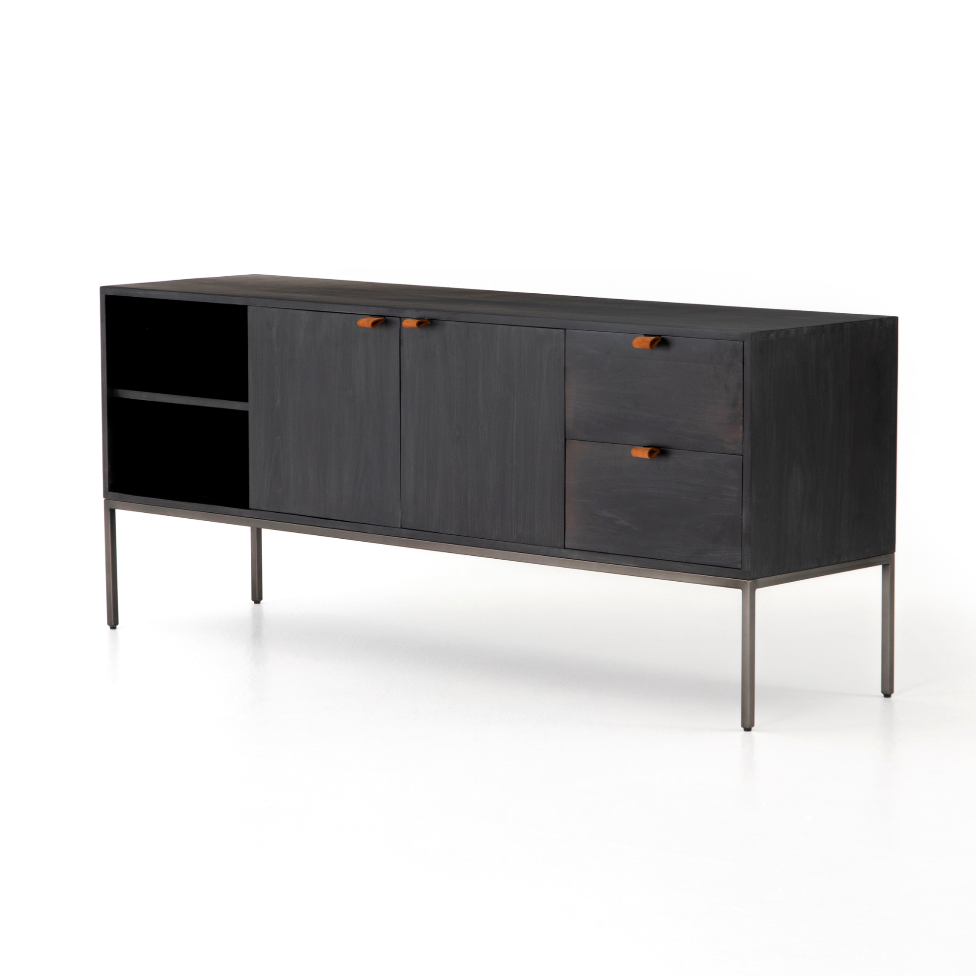 Trevor Media Console - Black Wash