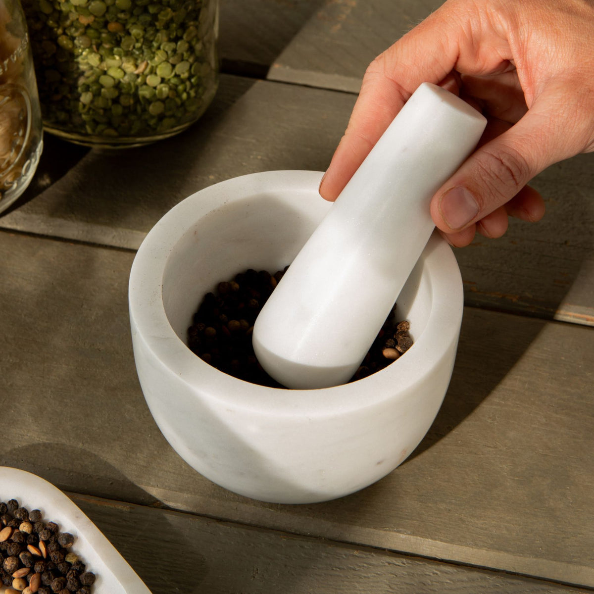 Marble Mortar and Pestle