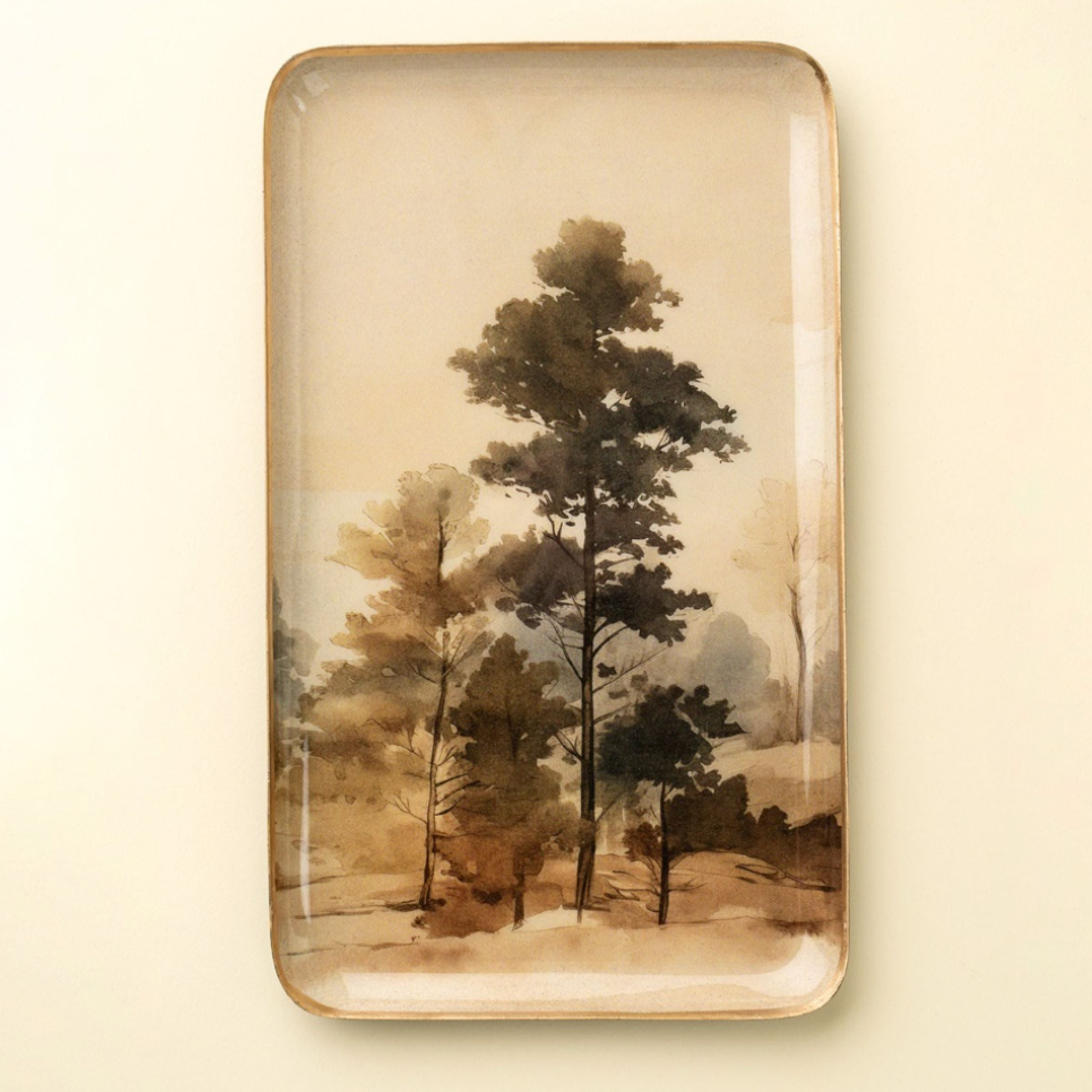 Woodland Mist Enameled Tray