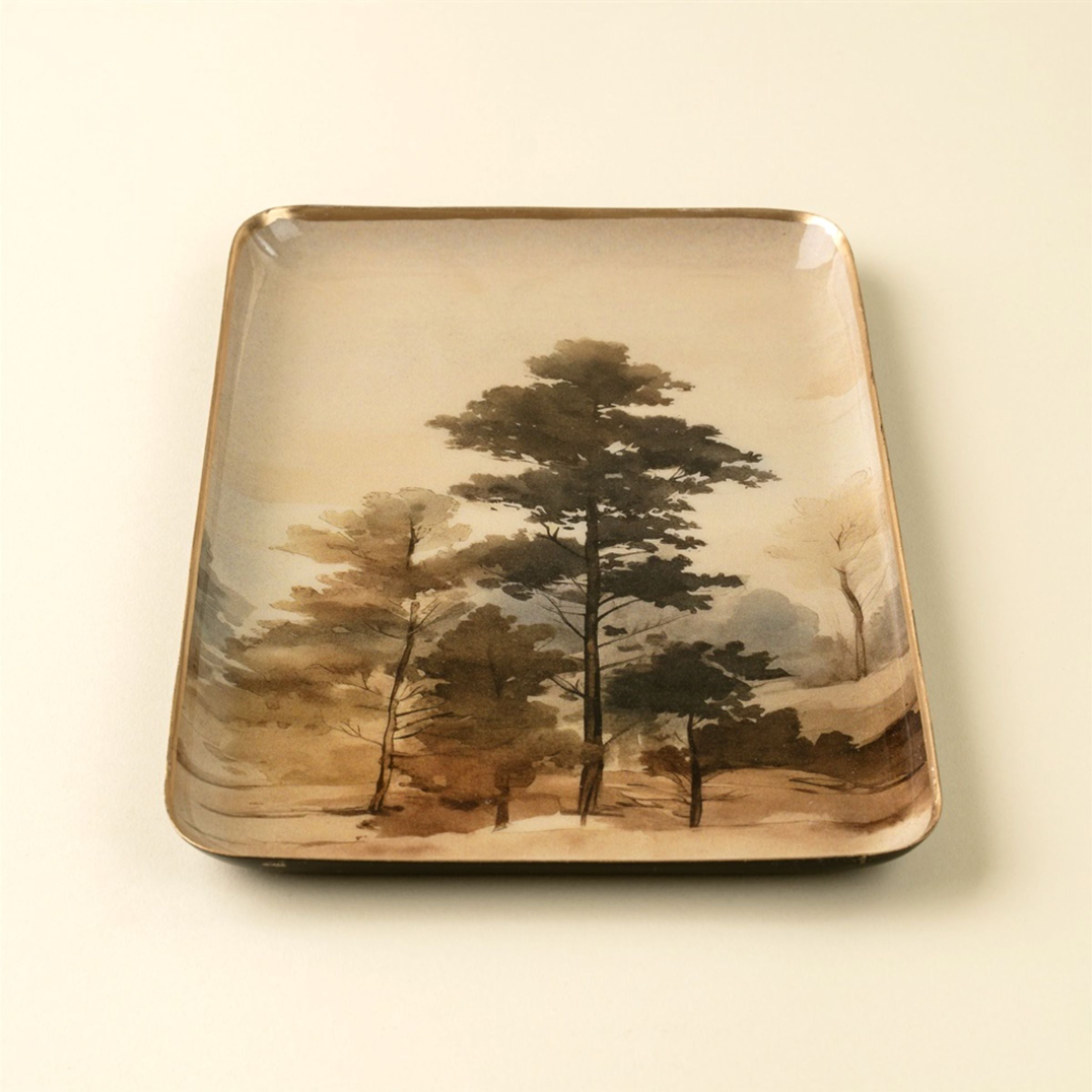 Woodland Mist Enameled Tray