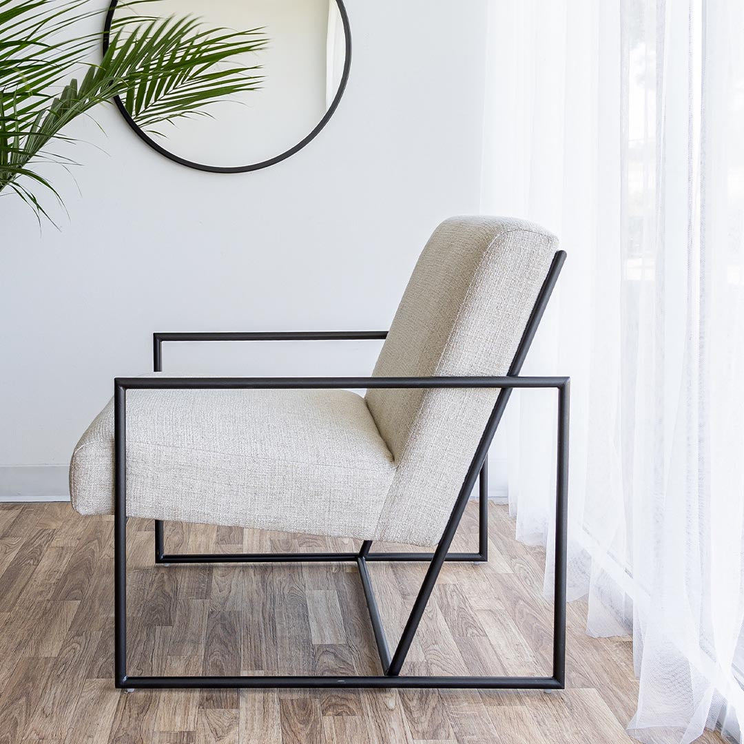 Fern Accent Chair with Metal Bar