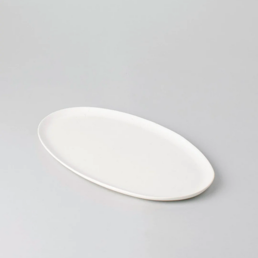 Fable Oval Platter - Speckled White