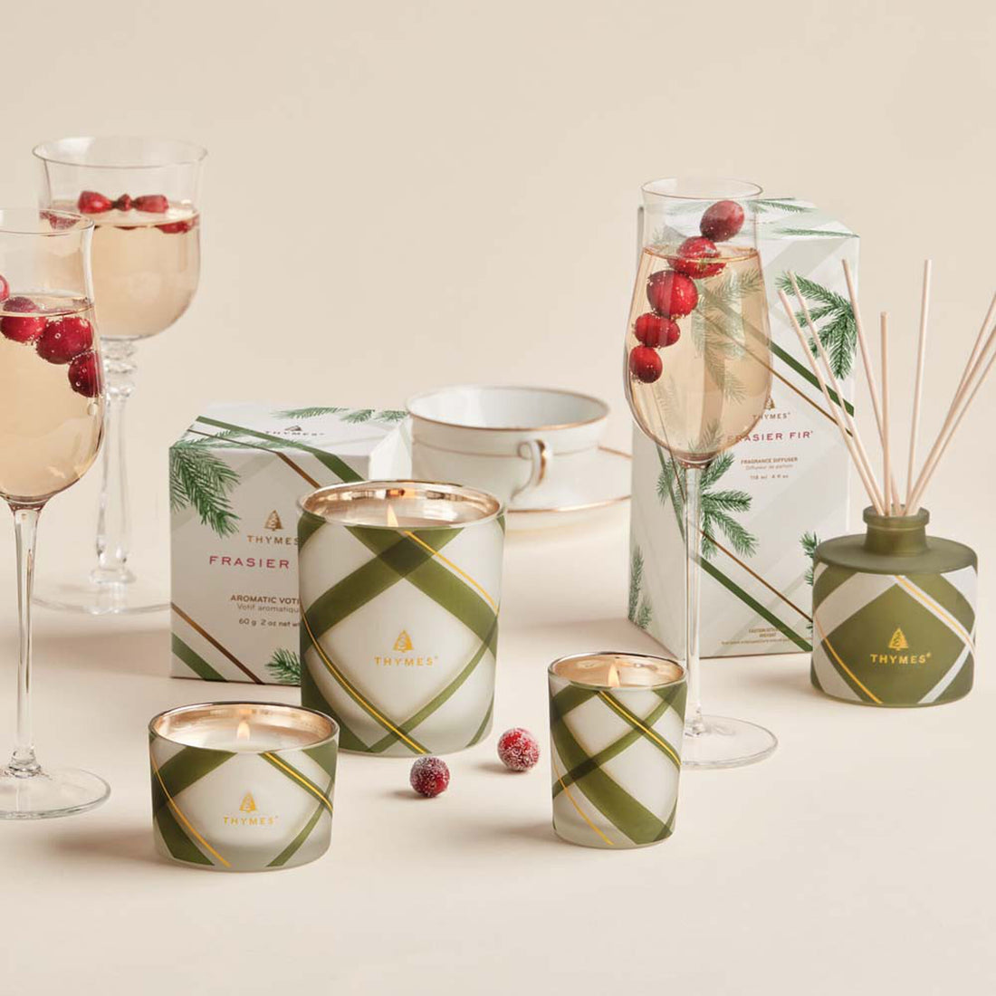 Frasier Fir Frosted Plaid Candle